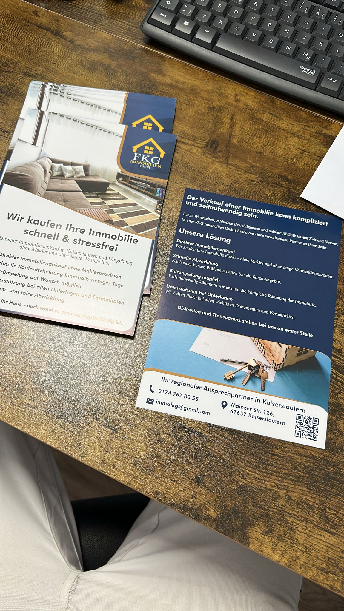 Flyer für Immo FKG GMBH Kaiserslautern