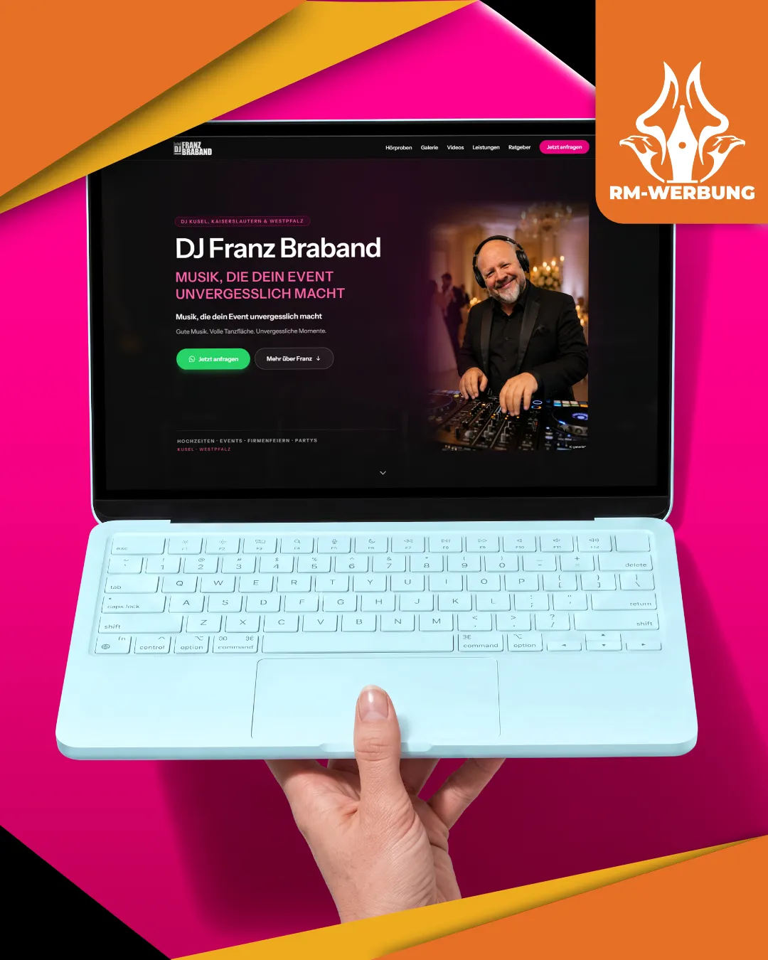 DerPfaelzer.DJ – Laravel und Livewire Website von RM-Werbung
