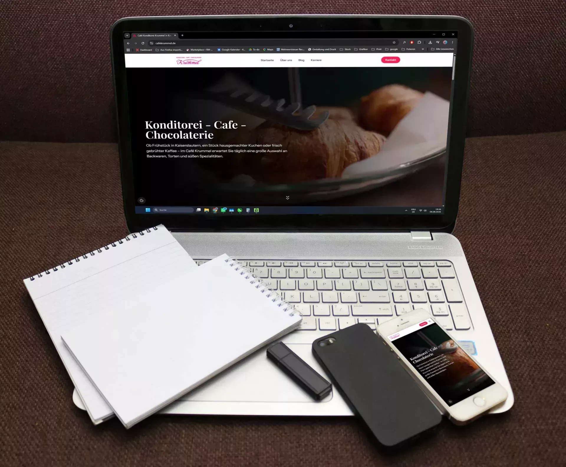 Eine leistungsstarke Laravel-Website mit eigenem CMS, SEO-, GEO- und KI-Optimierung für Café Krummel. Entwickelt von RM-Werbung.