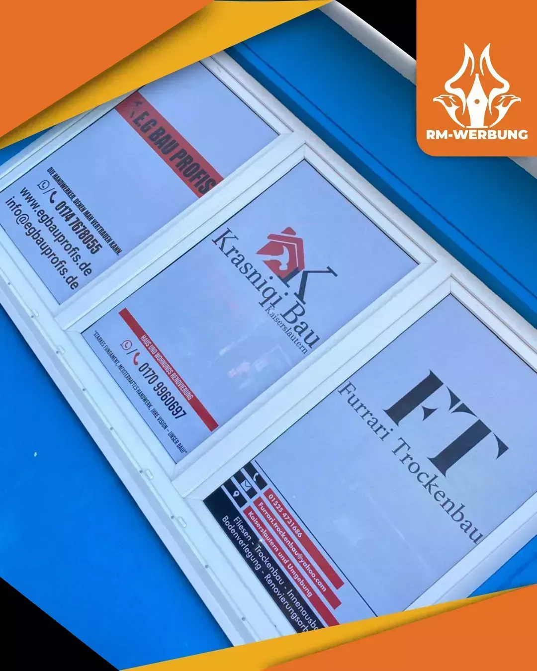 XXL-Schaufensterfolierung für die FKG GmbH Immobilien in Kaiserslautern, montiert von RM-WERBUNG.