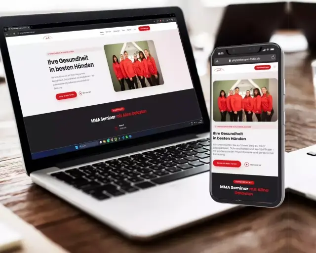 Neue Website der Physiotherapie Fodor – entwickelt mit Laravel und Livewire von RM-Werbung